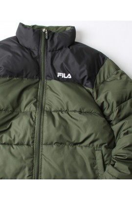 FILA Logo Padding Jacket - Black/ Khaki